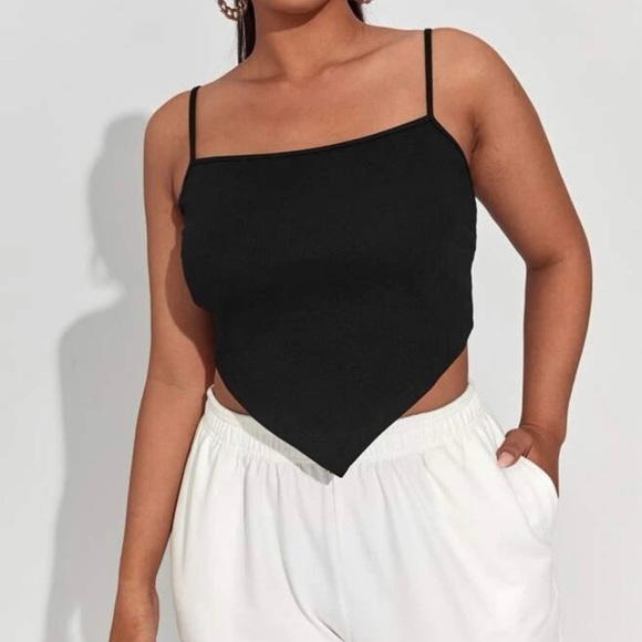 SHEIN Tops - SHEIN Plus Asymmetrical Hem Solid Cami Triangle Tank Top 1X